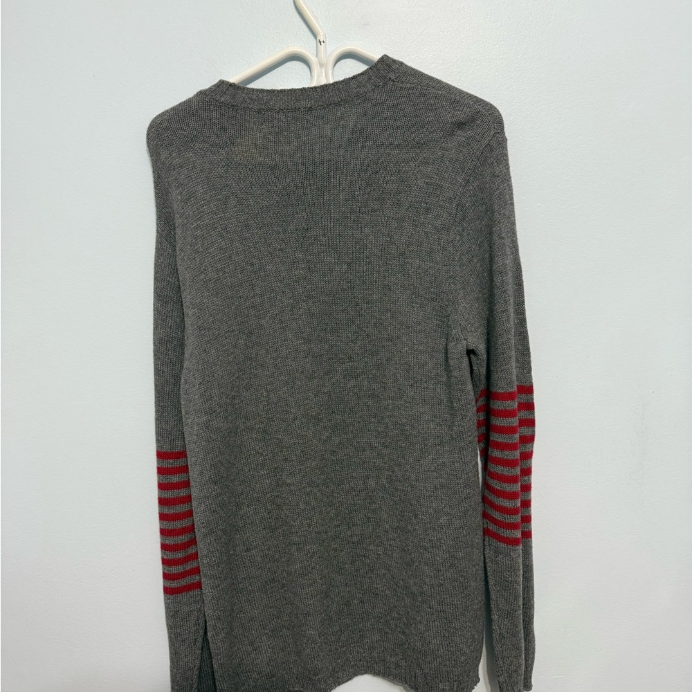 Patagonia Gray Crewneck Sweater with Red Stripes - Picture 2 of 2